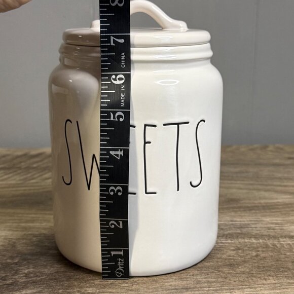 Rae Dunn Artisan Collection White Ceramic "Sweets" Jar With Lid - Picture 9 of 10
